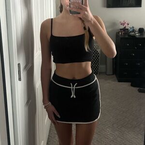Urban Outfitters Black Mini Skirt with White Trim